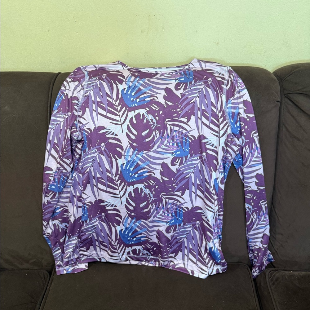 32 Degrees Multicolor Leaf Pattern Swim Coverup 50 UPF